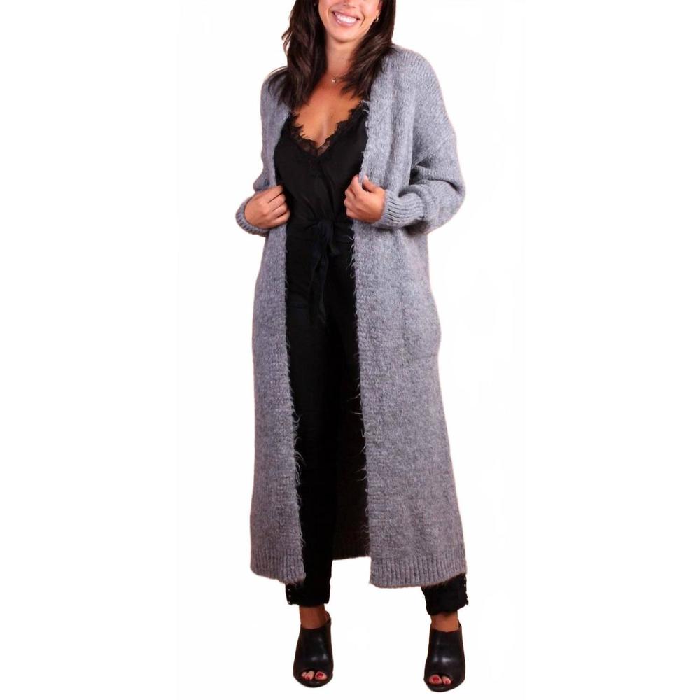 NEW GIGI MODA intimo long cardigan in charcoal